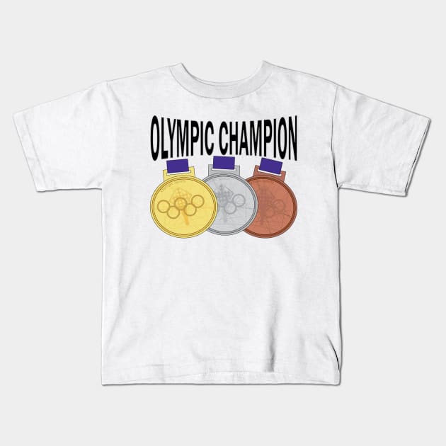 Olympic Champion Kids T-Shirt by GilbertoMS